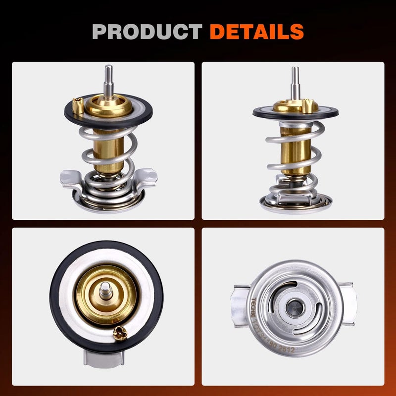 Techie Engine Thermostat 719-180 Compatible with Chevrolet Traverse 2009-2017,for GMC Acadia 2007-2016, Terrain 2010-2017 for BUICK Enclave 2008-2017 3.6L Replacement for 1601-496608 (719-180) - Image 2